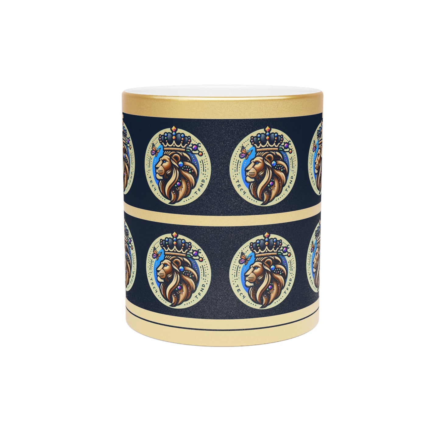 Royal Lion Metallic Mug - Premium Gold Finish for Empowering Coffee Moments - Tech Meets Trend