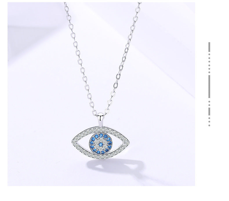 Sterling Silver Jewelry Necklace Eye Pendant.