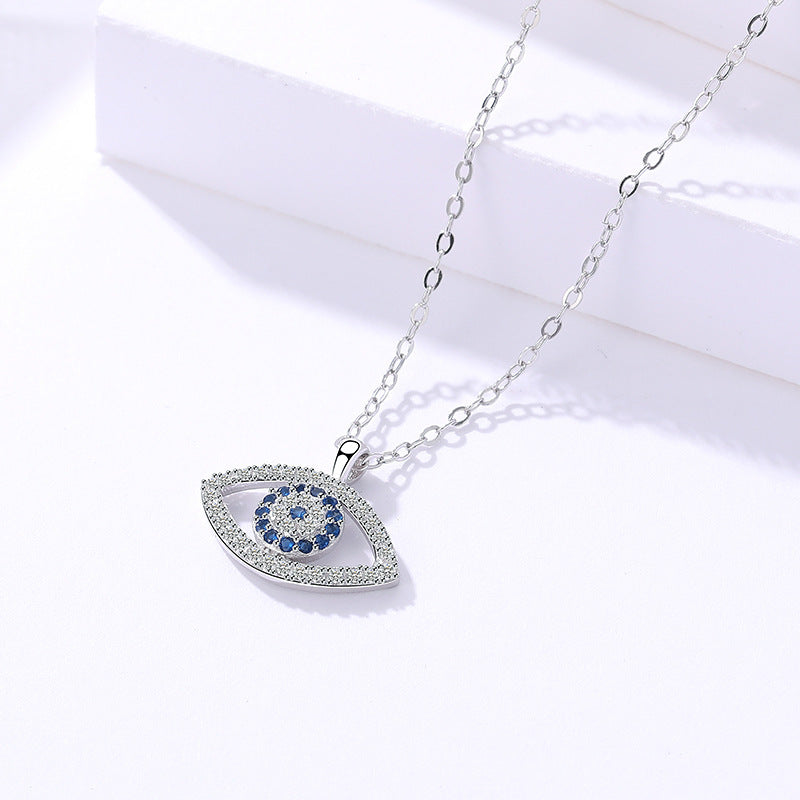 Sterling Silver Jewelry Necklace Eye Pendant.