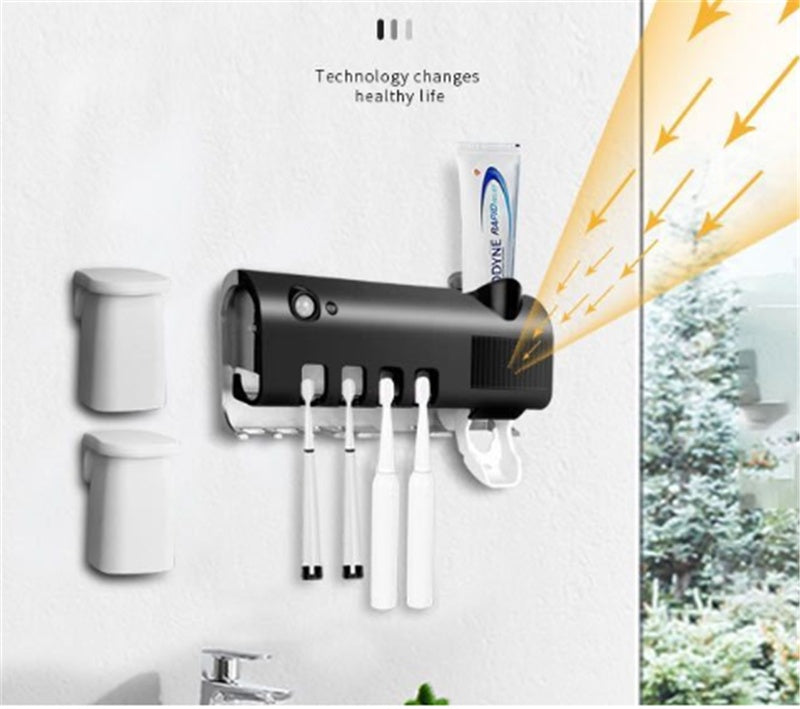 Sterilizing Electric Toothbrush Holder With Toothpaste Dispenser - Tech Meets Trend