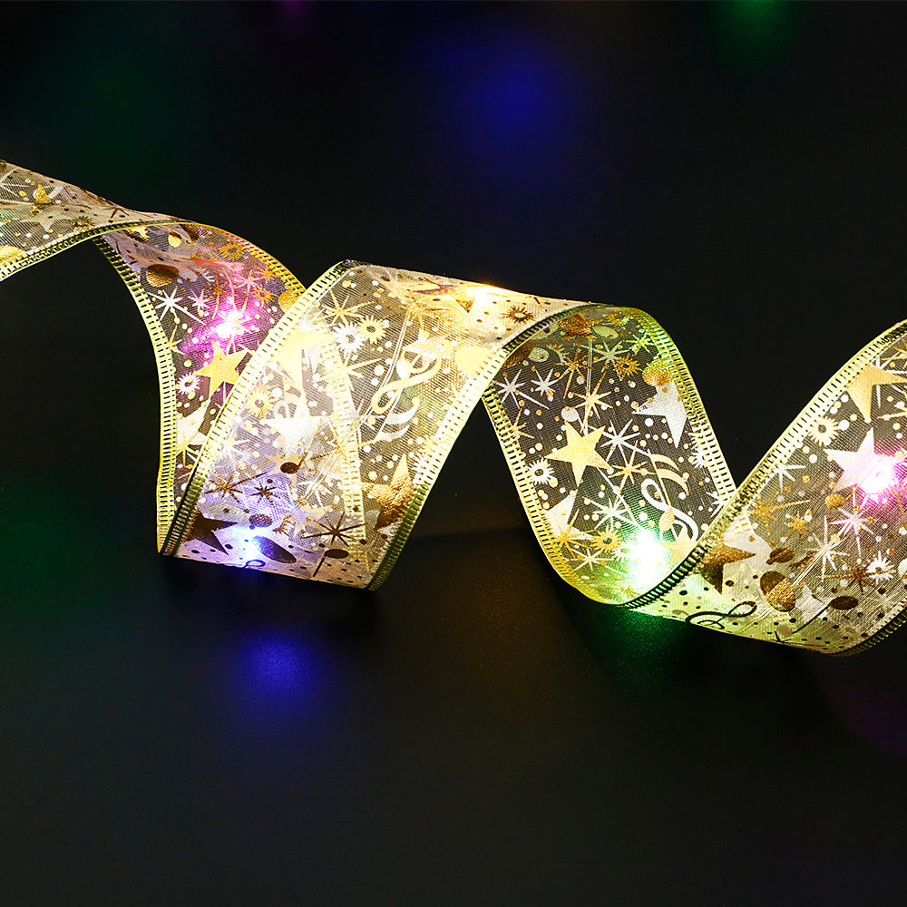 Fairy Lights Christmas Ribbon Bow Tie.
