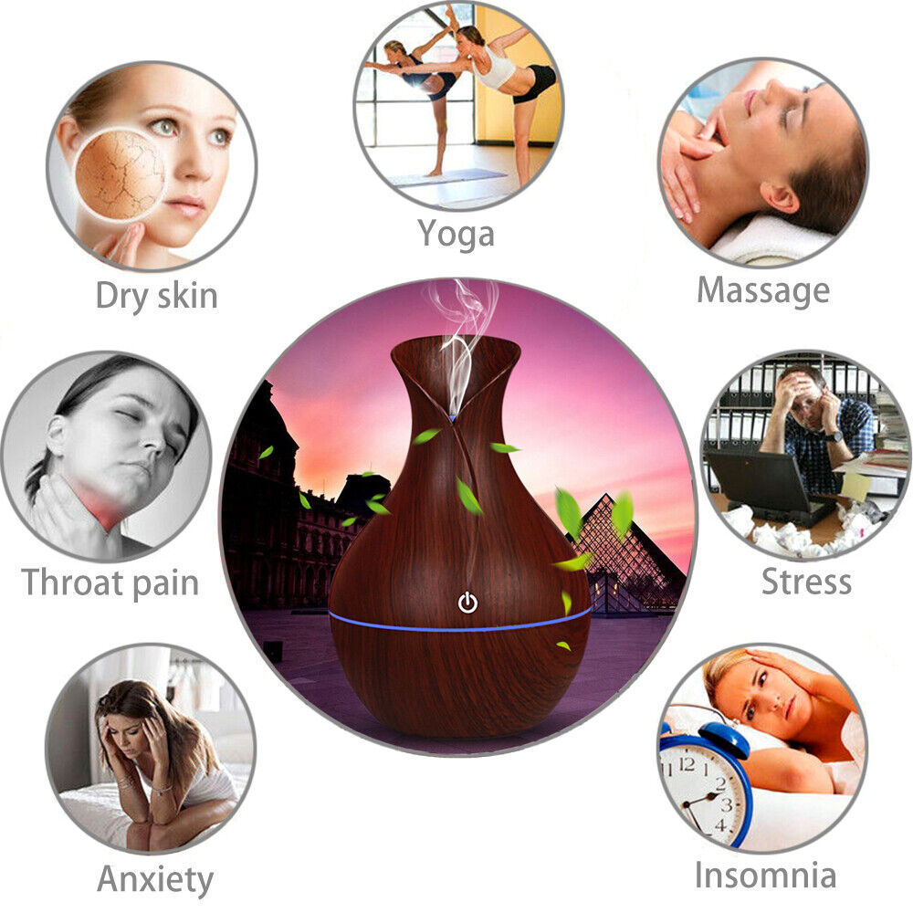 LED Ultrasonic Aroma Humidifier Oil Diffuser.