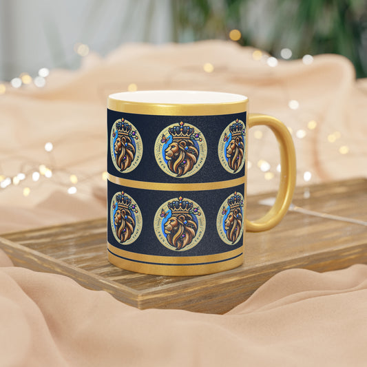 Royal Lion Metallic Mug - Premium Gold Finish for Empowering Coffee Moments - Tech Meets Trend