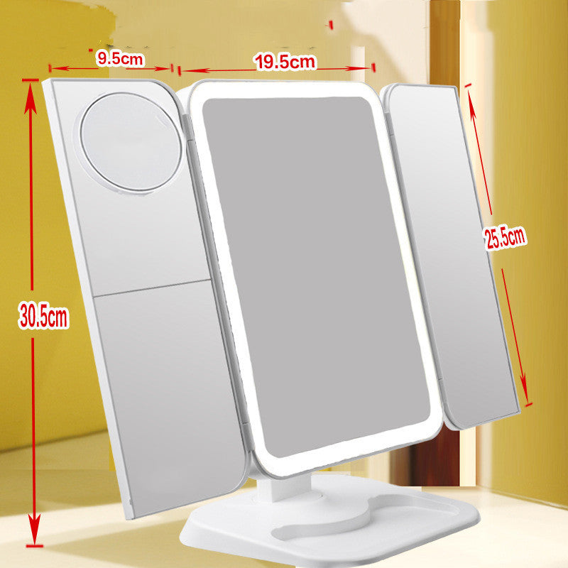 Trifold Makeup Mirror With Light - Tech Meets Trend