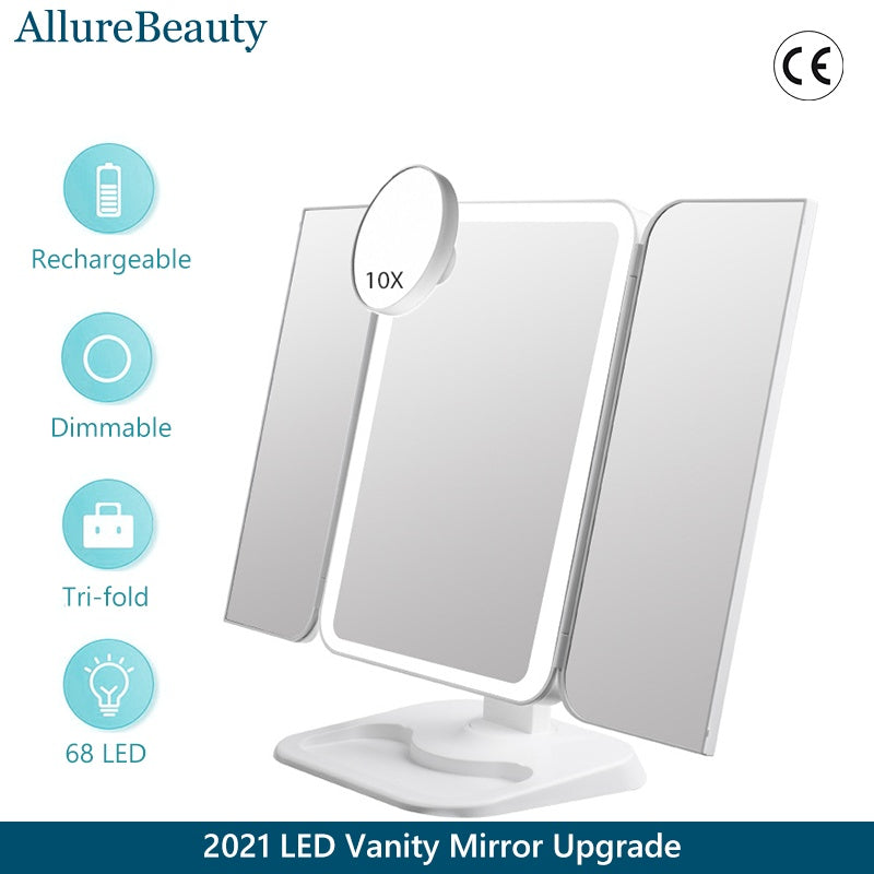 Trifold Makeup Mirror With Light - Tech Meets Trend