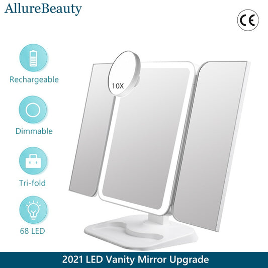Trifold Makeup Mirror With Light - Tech Meets Trend