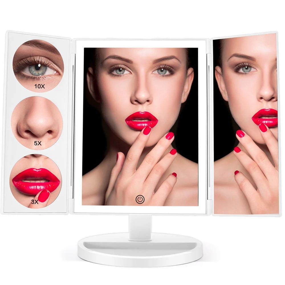 Trifold Makeup Mirror With Light - Tech Meets Trend