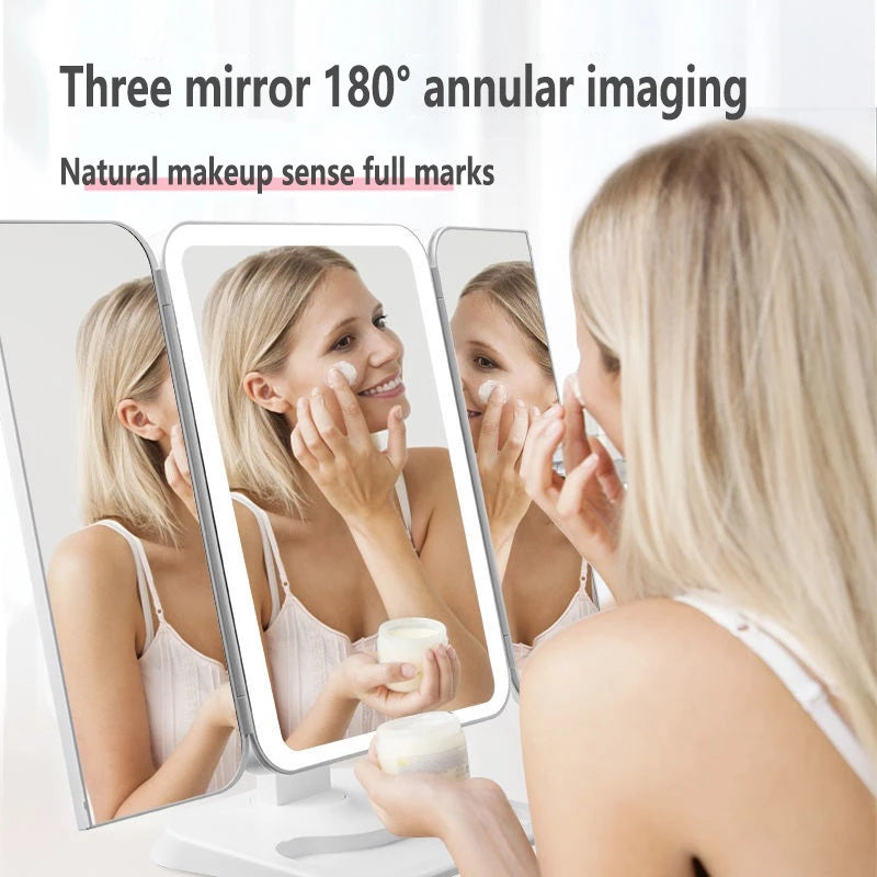 Trifold Makeup Mirror With Light - Tech Meets Trend