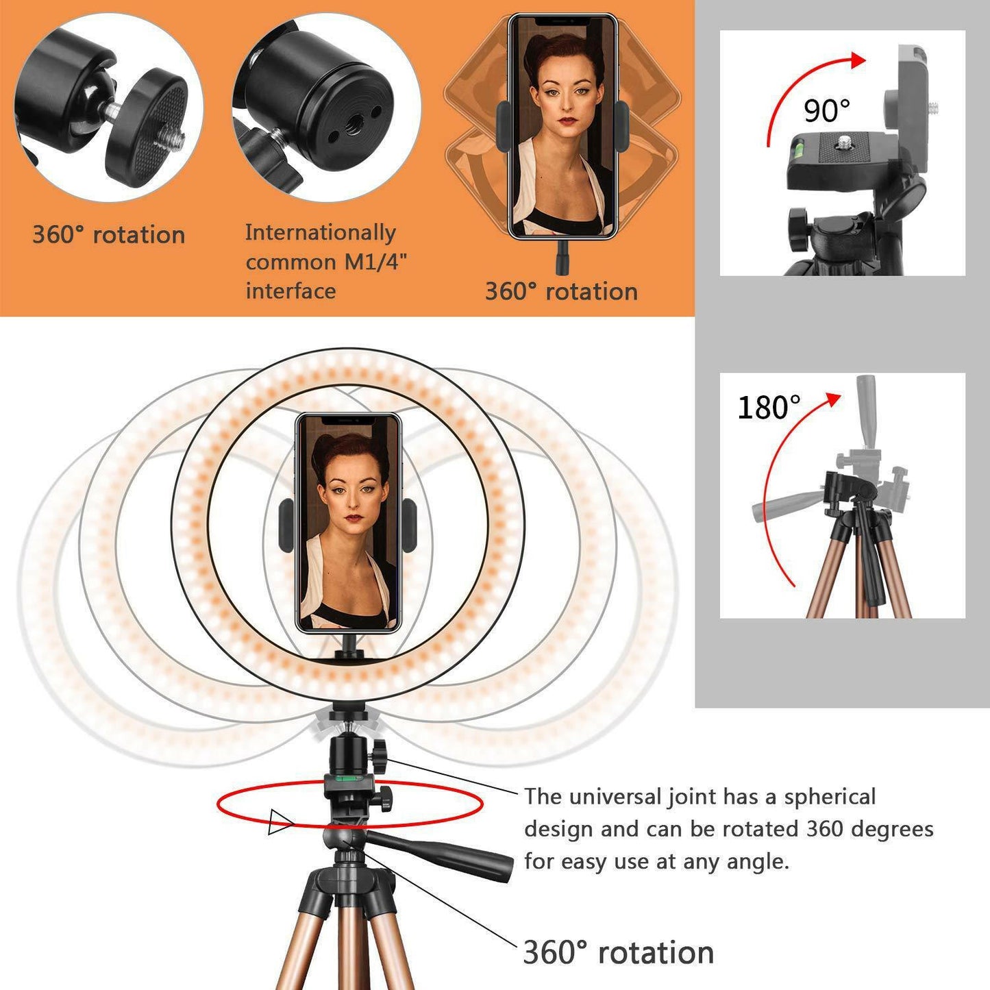 Luxurious Fill Light Desktop or Floor Ring Light Tripod - Tech Meets Trend