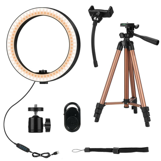 Luxurious Fill Light Desktop or Floor Ring Light Tripod - Tech Meets Trend