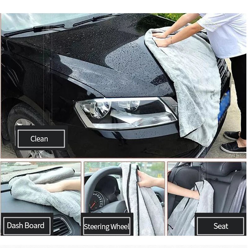 SEAMETAL Multi Sizes Car Microfiber Towel Upgraded Ultra-Soft Auto Drying Cleaning Cloth Super Absorbent Scratch-Free Towels - Tech Meets Trend